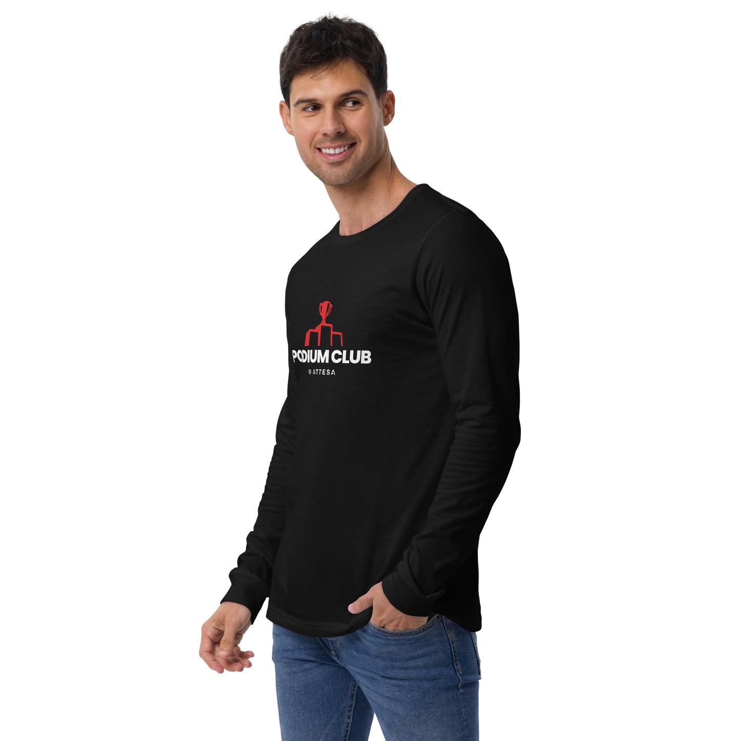 Mens Long Sleeve Podium Trophy Tee - Navy or Black