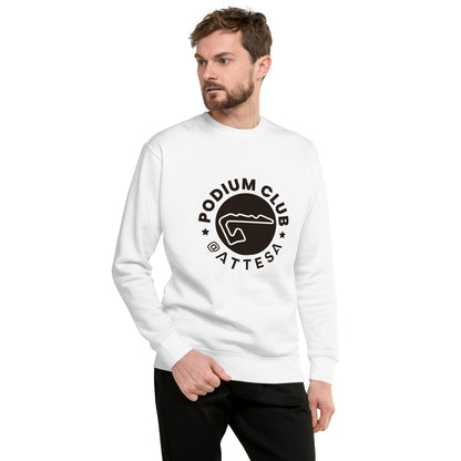 Mens Premium Podium Club Track Crest Sweatshirt - White