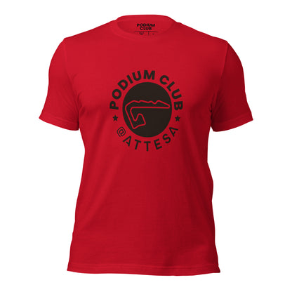 Podium Club Track Crest Tee 2024 - Red, White, or Heather Grey