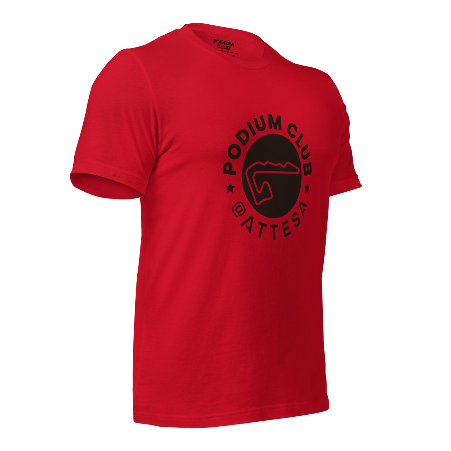 Podium Club Track Crest Tee 2024 - Red, White, or Heather Grey