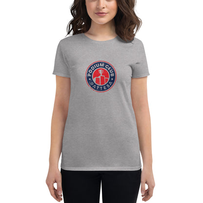 Women's Podium Club Distressed Classic Logo Tee